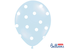 Mix van blauwe ballonnen met olifantjes en blauwe-witte stippen