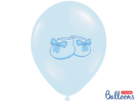Blauwe ballonnen met schoentjes (6st)