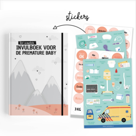 Invulboek + mijlpaalstickers + premature baby stickers