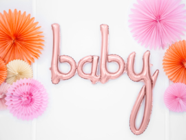 Folieballon letters 'baby' rosé-goud