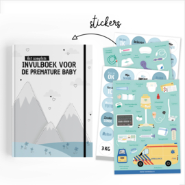 Invulboek + mijlpaalstickers + premature baby stickers