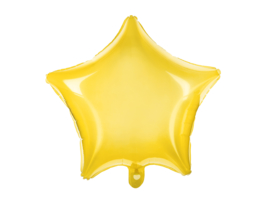 Folieballon gele ster doorzichtig (48cm)