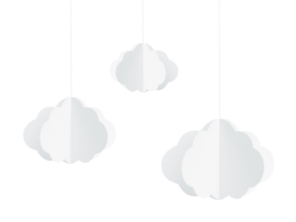 Decoratie wolken om op te hangen (3 st)