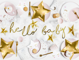 Banner "hello baby" goud