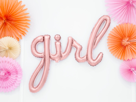 Folieballon letters 'girl' (rosé goud)