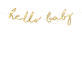 Banner "hello baby" goud