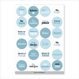 Prematuur invulboek en mijlpaalstickers