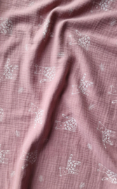 Hydrofiel doek Baby Panter oud roze