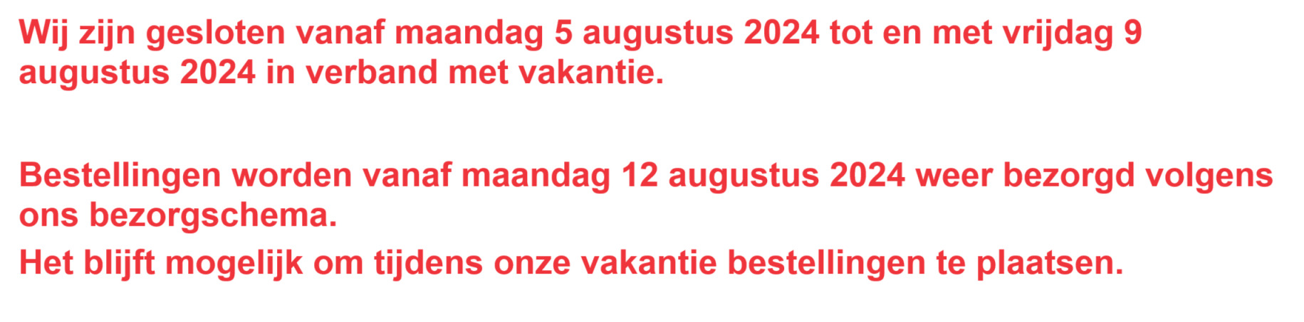 zomervakantie 2024