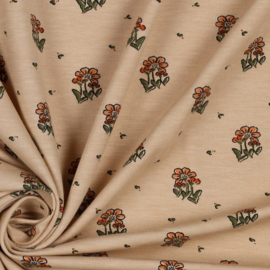 tricot Poppy - Bamboo - small flowers