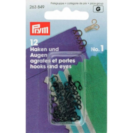 Prym haken en ogen - no1 zwart