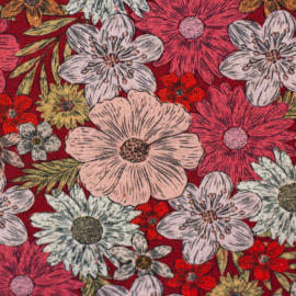 Tricot - Swafing - jona bloemen rood/roze