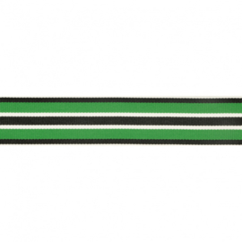 Gestreept band groen zwart 25mm