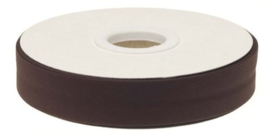 Donkerbruin gevouwen biaisband 20 mm (per meter)