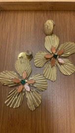 Oorbellen - gouden bloem
