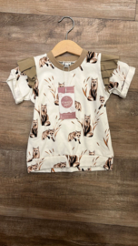 92/98 - shirt met vosjes en ruffle