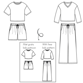 Bel'etoile - Lola Loungewear set voor dames - gratis kinderpatroon
