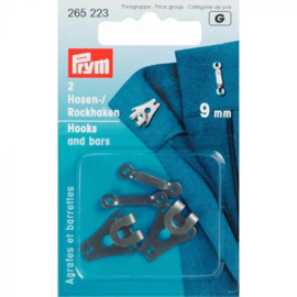 Prym broek en rokhaken zilver 9mm