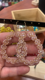 Oorbellen - glaskralen roze