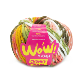 Katia - Wow Chunky Boom 304 (Groen-Oker-Kauwgom roze)