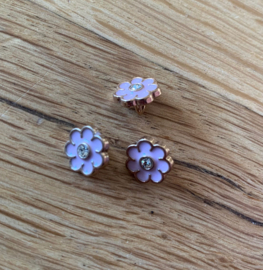 bloemen knoopjes licht roze 9mm (6 stuks)