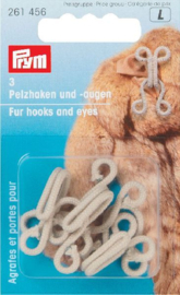 Haken en ogen bont beige/zwart