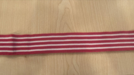 Boordstof/cuff  smal streepje roze