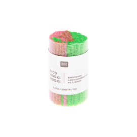 200 x 6,5 cm Smyrna - Hooki Hooki - Gemeleerd Neongroen-roze 100332