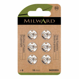 Milward Drukknopen aannaaibaar 13mm nikkel