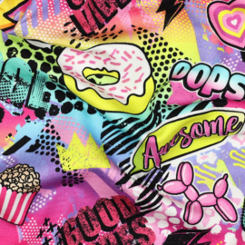 French terry Poppy  - Pink Manga