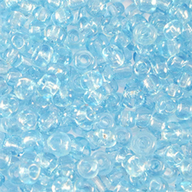 Glaskralen - Rocailles 3mm - Transparant Aquamarine blue