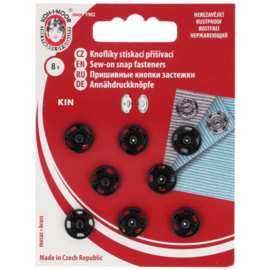 Aannaaidrukknopen - 10/11 mm - zwart