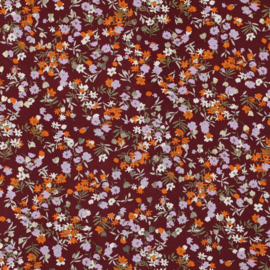 Viscose- Radiance -  Glitter bloemen Rood