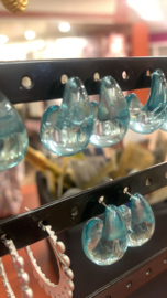 Oorbellen - druppel blauw