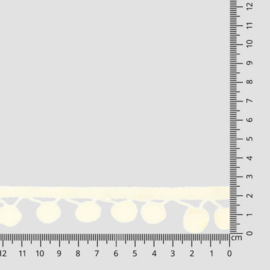 Bolletjesband maxi creme 40 mm (per meter)