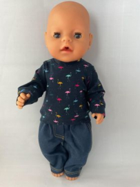 Leuk Grut -Naaipatroon  babyborn/pop - Sweater lange mouw (ccc012)
