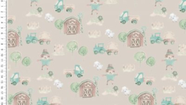 katoen little ones farm life taupe