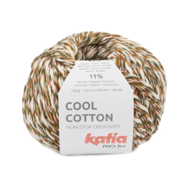 Katia Cool Cotton - 84 Kaki-Kauwgom roze-Roest bruin
