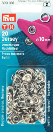 PRYM JERSEY NAVUL - 10MM - ZILVER (open knop)