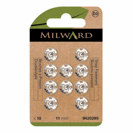 Milward Drukknopen aannaaibaar 11mm nikkel