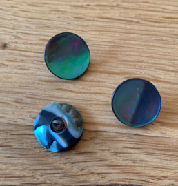 knoop blauwe parel 18 mm ( per 4)