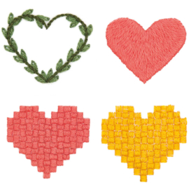Borduur patches - Stick & Stitch - Hartjes
