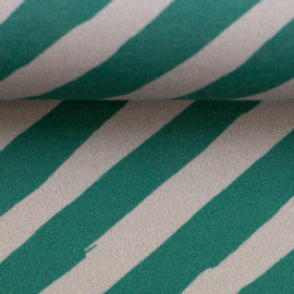 French Terry to the top stripes - green - 95 cm