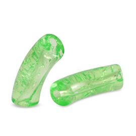 Acryl Tube kralen - Crackle- Green -2 stuks