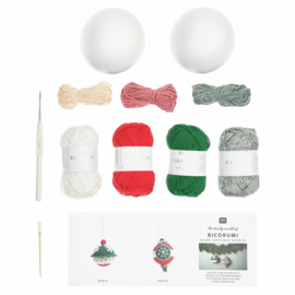Haakset kerstballen zilver