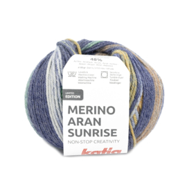 Katia- Merino Aran Sunrise - 307 (Blauw-Groen-Oker)