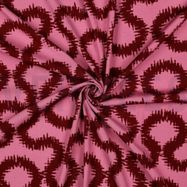 Viscose - stretch abstract roze