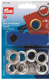 Prym ringen en schijven(Nestels) zilver 14mm