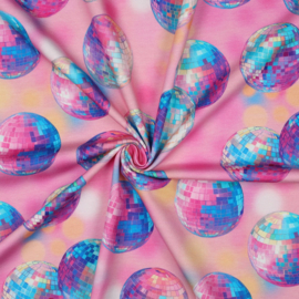 French terry Poppy  - Disco ballen