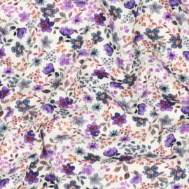 Tricot rib flower paars/lila
